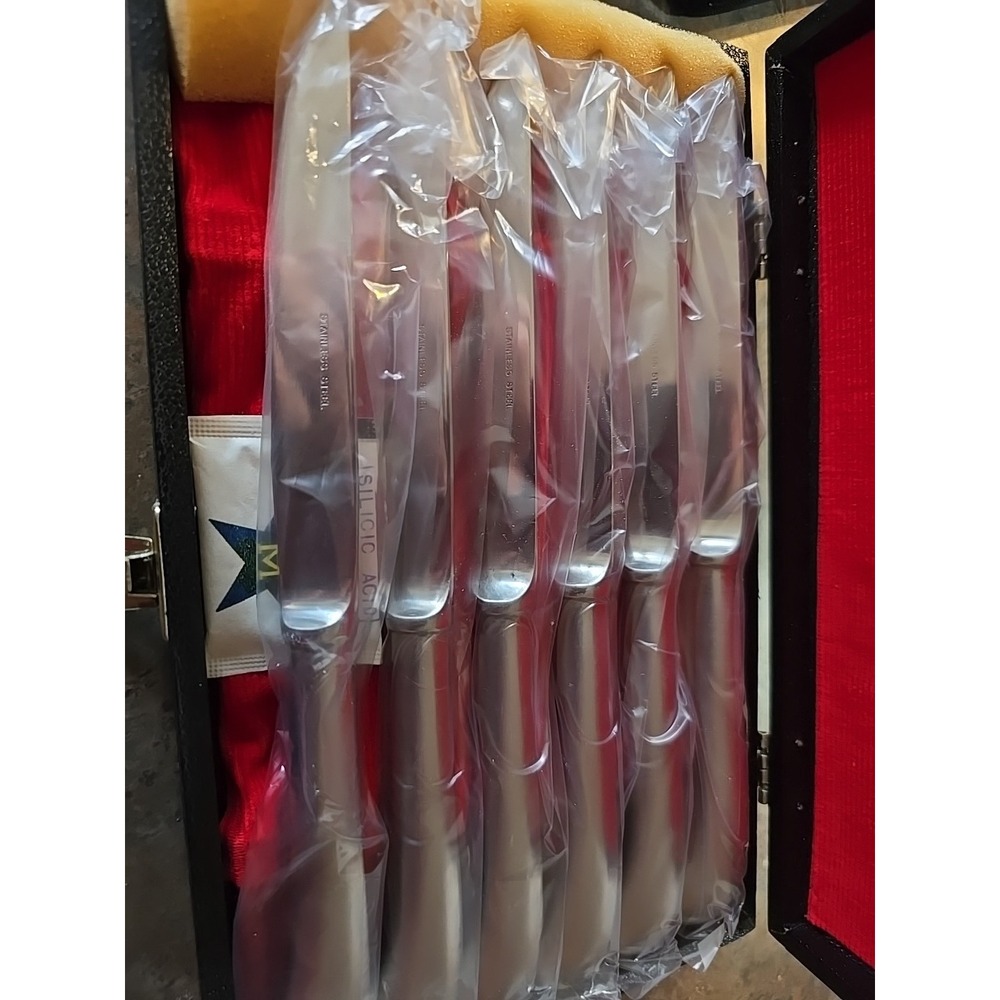 Vintage EALES 1779 Steak Knife Set (6) Stainless Steel With CASE